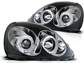 Přední světla Toyota Yaris 98-04 Angel Eyes - černé
