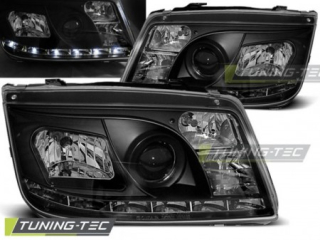 Přední světlomety, světla, lampy Volkswagen Bora, 1998-2005, LED Daylight, černé black LPVWA2