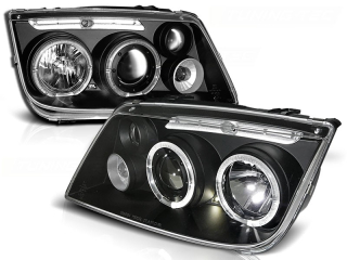 PŘEDNÍ SVĚTLOMETY, SVĚTLA, LAMPY VOLKSWAGEN BORA, 1998-2005, ČERNÉ BLACK 