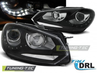 Přední světlomety, světla, lampy Volkswagen Golf 6, 2009-, LED Daylight, černé black, s homologovaným denním svícením
