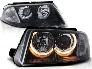 PŘEDNÍ SVĚTLOMETY, SVĚTLA, LAMPY VOLKSWAGEN PASSAT 3BG, 2001-2004, ANGEL EYES, ČERNÉ, BLACK