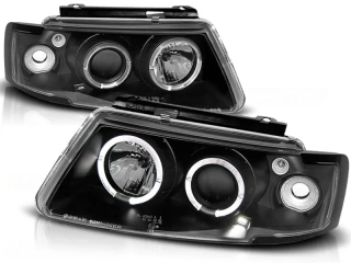 Světla přední VW PASSAT B5 3B 11.96-08.00 ANGEL EYES BLACK