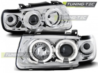Světla přední VW POLO 6N 10.94-09.99 HATCHBACK ANGEL EYES CHROME