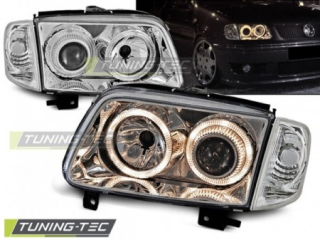 Světla přední VW POLO 6N2 10.99-10.01 ANGEL EYES CHROME
