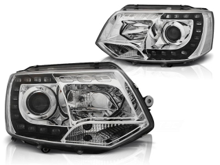 Světla přední VW T5 2010-2015 CHROME TRU DRL