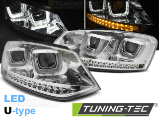 Přední světlomety VW POLO 6R 09-03.14 U-TYPE LED CHROME