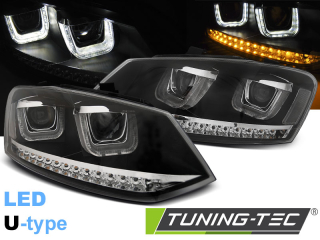 Přední světlomety VW POLO 6R 09-03.14 U-TYPE LED BLACK