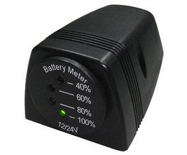 LED indikátor baterie 12-24V včetně držáku