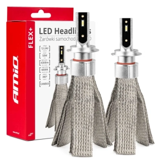 LED žárovky hlavního svícení FLEX+ H7 canbus 6000K 12V/24V AMIO