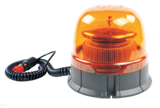 LED maják, 12-24V, 45xSMD2835 LED, oranžový, magnet, ECE R65 