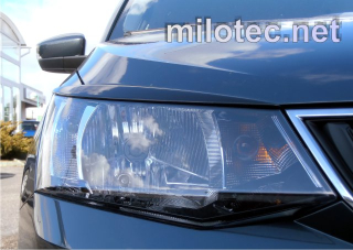 Kryty světlometů Milotec (mračítka) - ABS černý lesklý „klavírlak“, Škoda Fabia 