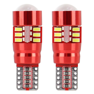 LED žárovky W5W T10 27 SMD LED s čočkou, CAN-BUS, 2 ks 
