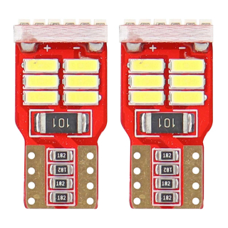 LED žárovky W5W T10 AMIO CAN-BUS 18 SMD LED, bílé 6000K, 2 ks