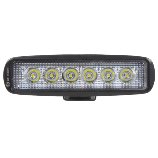 LED světlo 10-30V, 6x3W, R10, rozptýlený paprsek, 160x46x53mm