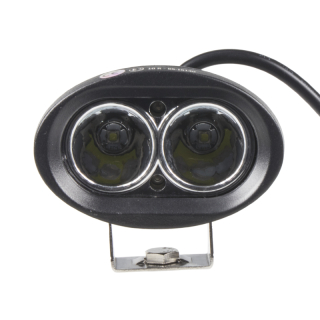LED světlo oválné 10-60V, 2x10W, R10, bodový paprsek, 97x63x75mm