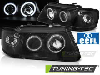 PŘEDNÍ SVĚTLA ANGEL EYES CCFL AUDI A3 8L 1996-2000 ČERNÁ