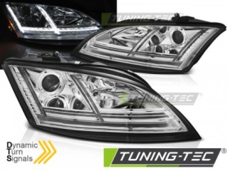 PŘEDNÍ SVĚTLA AUDI TT, 2006-2010, S LED DYNAMICKÝM BLINKREM, CHROMOVÁ