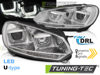 PŘEDNÍ SVĚTLA VW GOLF 6, 2008-2012, U-TYPE S LED DYNAMICKÝM BLINKREM