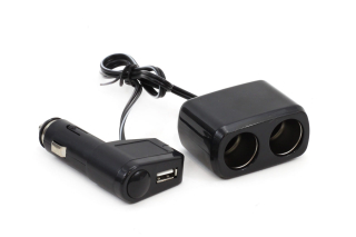 ROZDVOJKA ZÁSUVKY S KABELÁŽÍ NA 12-24V S USB -AMIO