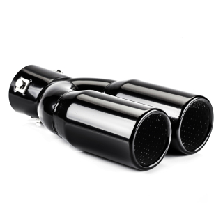 DVOJITÁ KONCOVKA VÝFUKU BLACK - PRŮMĚR KONCOVEK 2X63 MM - AMIO MT004