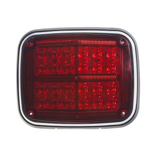 Výstražné LED světlo obdélníkové, 12/24V, červené