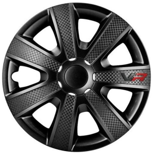 POKLICE NA KOLA - KRYTY KOL VR BLACK CARBON 16" - SADA 4 KS - 4 RACING