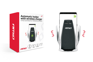 Držák telefonu do větrací mřížky s bezdrátovým nabíjením Qi | AMIO PHW-01