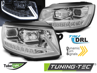 Přední světla VW T6 15- CHROME TUBE LIGHT LED SEQ DRL