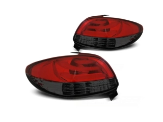 ZADNÍ SVĚTLA, LAMPY LED PEUGEOT 206, 1998-, ČERVENO ČERNÉ