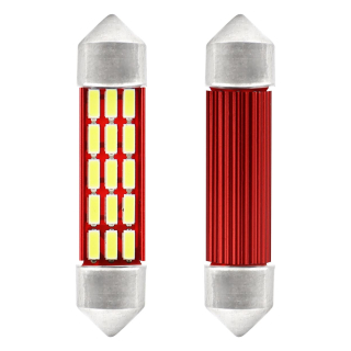 CAN-BUS sufitové žárovky s chladičem SMD LED 4014 - délka 41 mm - bílé (2 ks) - Amio