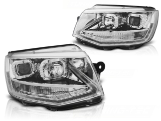 PŘEDNÍ SVĚTLA, LAMPY VW T6 2015-, LED DRL CHROMOVÉ