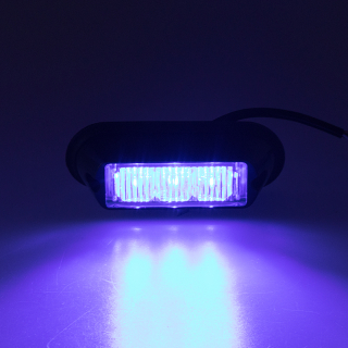 x PREDATOR 3x1W LED, 12-24V, modrý, ECE R10