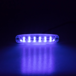 PREDATOR Ultra Slim 6x5W LED, 12-24V, modrý, ECE R65