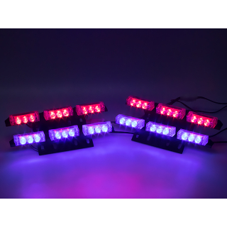 PREDATOR LED do mřížky, 12V, modro-červený