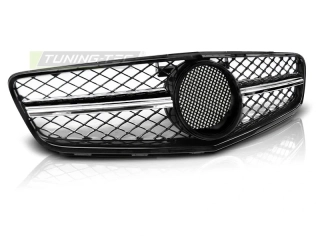 Přední maska Mercedes W204, 2007-2014, styl C63, černá-chrom