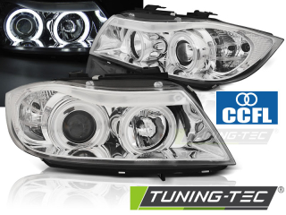 PŘEDNÍ SVĚTLA ANGEL EYES CCFL BMW E90,91 2005-2008 CHROM