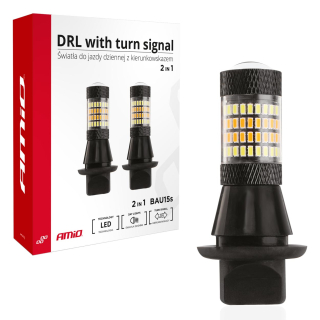 LED žárovky BAU15S CAN-BUS pro denní svícení a směrové ukazatele - 96 LED - Amio