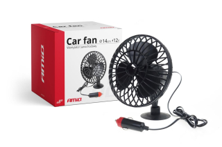 VENTILÁTOR DO AUTA 12V - PLASTOVÝ S PŘISAVKOU - AMIO