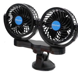Ventilátor 2xTURBO 4" 24V s přísavka