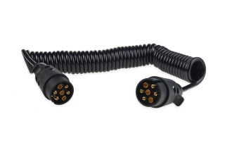 PROPOJOVACÍ SPIRÁLOVÝ KABEL 2 X 7-PIN S PLASTOVÝMI ZÁSTRČKAMI, DÉLKA 6 METRŮ - AMIO