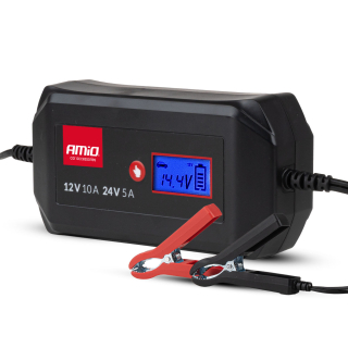 Inteligentní nabíječka AMIO 12V/24V 10A (12V 50-100Ah | 24V 50Ah)