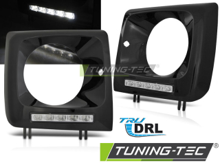 RÁMY SVĚTLOMETŮ S DENNÍM SVÍCENÍM, MERCEDES W461, W463, 2001-2012, LED DRL, ČERNÉ