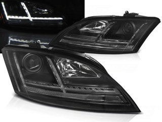 PŘEDNÍ SVĚTLA AUDI TT, 2006-2010, S LED DYNAMICKÝM BLINKREM, XENON, ČERNÉ