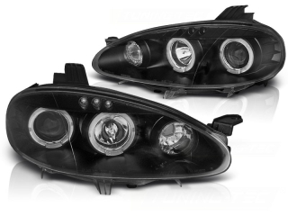 PŘEDNÍ SVĚTLOMETY, SVĚTLA, LAMPY MAZDA MX5, 2001-2005, ANGEL EYES BLACK