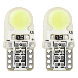 LED ŽÁROVKY T10 (W5W) 2XLED COB 12V, BÍLÁ (2 ks) AMIO