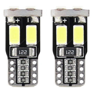 LED ŽÁROVKY T10 6SMD-2 5730, CANBUS - BÍLÉ 2KS