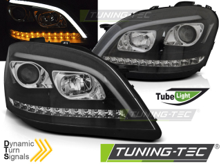 PŘEDNÍ SVĚTLA, SVĚTLOMETY, LAMPY MERCEDES W164 ML, 2005-2007, S DYNAMICKÝMI BLINKRY, ČERNÉ