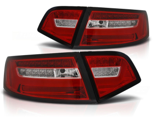 ZADNÍ SVĚTLA AUDI A6, 2001-2011, červené, led bar