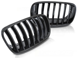 PŘEDNÍ MASKA, LEDVINKY BMW X5 E70 2007-2014, X6 E71, 2008-2014 černá-Lesklá