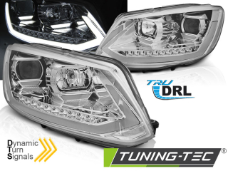 PŘEDNÍ SVĚTLOMETY, SVĚTLA, LAMPY VW TOURAN 2010-2015, TUBE, DRL, SEQ, CHROM